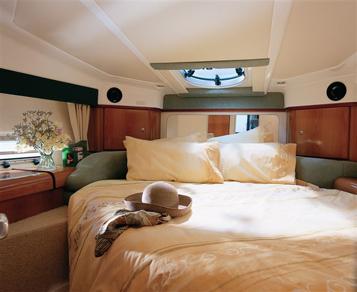 Sealine S34 motor boat charter Ibiza Formentera large master cabin
